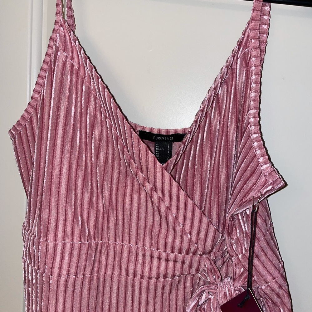 Pink velour bodysuit